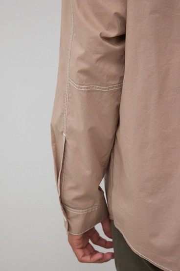 配色ステッチ長袖シャツ 詳細画像