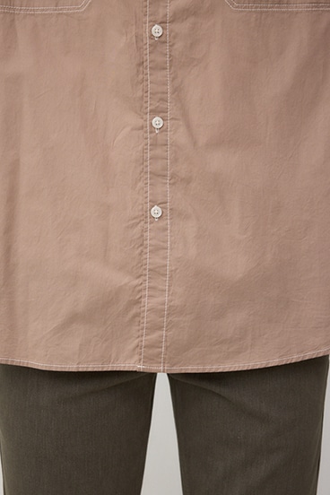 配色ステッチ長袖シャツ 詳細画像