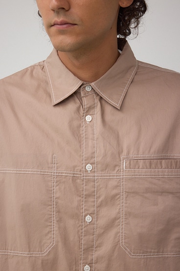 配色ステッチ長袖シャツ 詳細画像