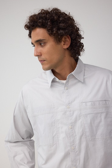 配色ステッチ長袖シャツ