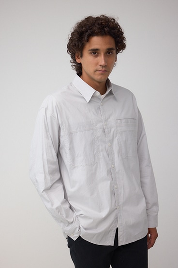 配色ステッチ長袖シャツ 詳細画像