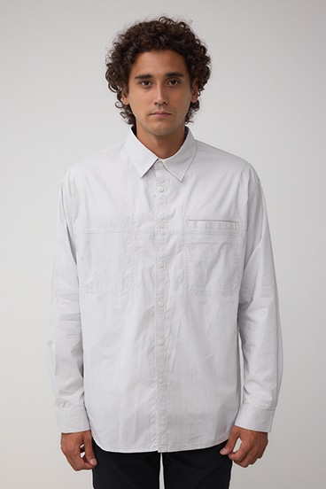 配色ステッチ長袖シャツ 詳細画像