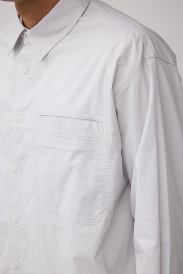 配色ステッチ長袖シャツ 詳細画像