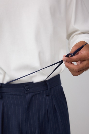 ペンシルストライプワイドパンツ 詳細画像