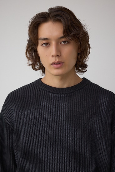 シャドウスプレーリブニット