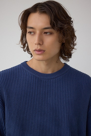 シャドウスプレーリブニット