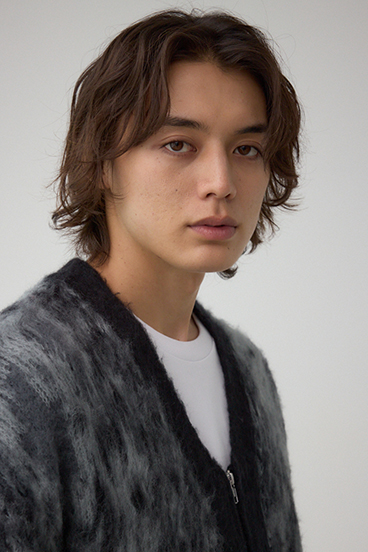 起毛総柄カーディガン 詳細画像