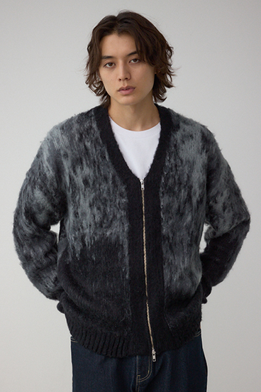 起毛総柄カーディガン 詳細画像