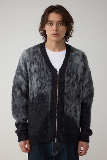 起毛総柄カーディガン 詳細画像