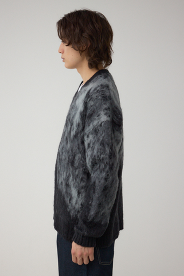 起毛総柄カーディガン 詳細画像