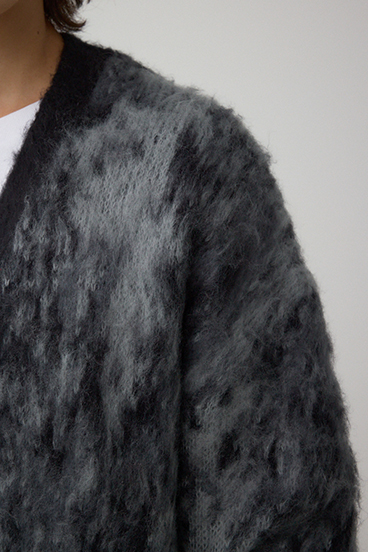 起毛総柄カーディガン 詳細画像