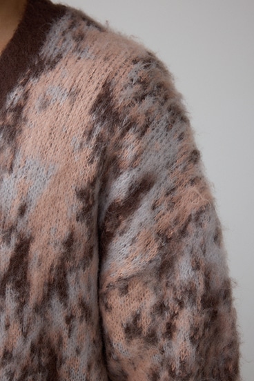 起毛総柄カーディガン 詳細画像