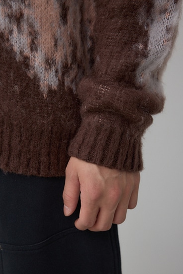 起毛総柄カーディガン 詳細画像