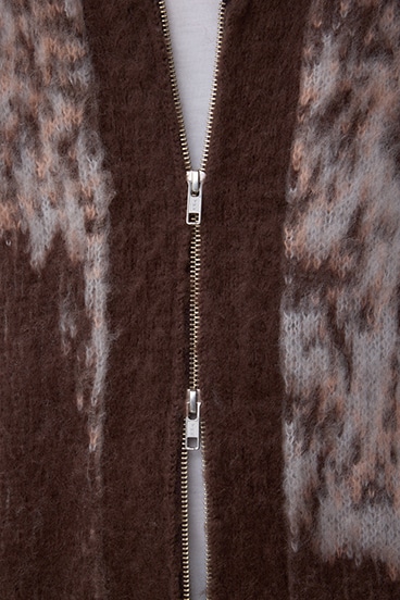 起毛総柄カーディガン 詳細画像