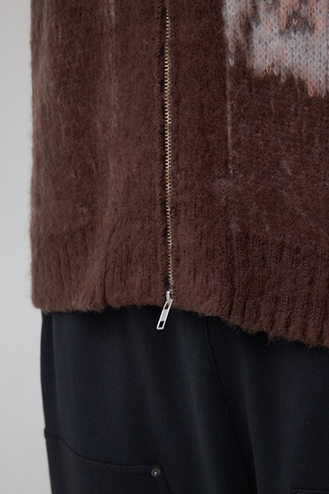 起毛総柄カーディガン 詳細画像