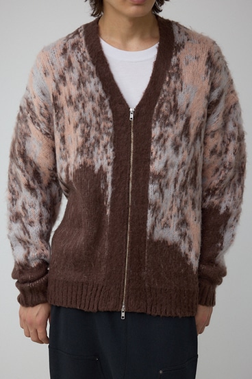 起毛総柄カーディガン