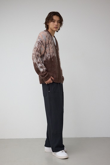 起毛総柄カーディガン 詳細画像