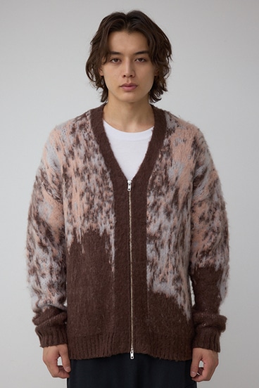 起毛総柄カーディガン 詳細画像