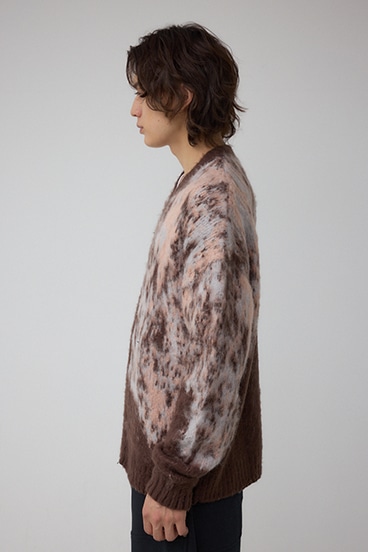 起毛総柄カーディガン 詳細画像