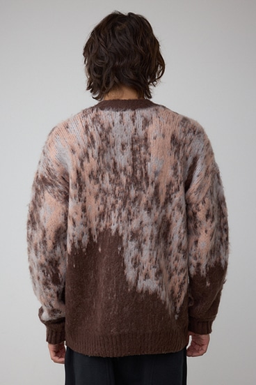 起毛総柄カーディガン 詳細画像