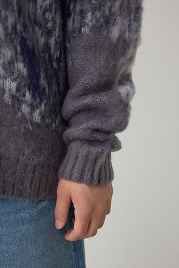 起毛総柄カーディガン 詳細画像