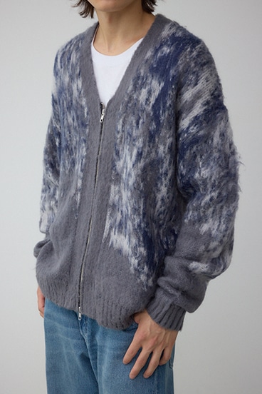起毛総柄カーディガン
