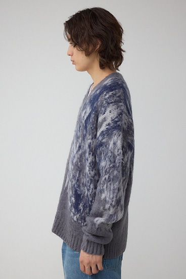 起毛総柄カーディガン 詳細画像