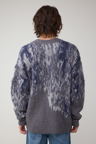 起毛総柄カーディガン 詳細画像