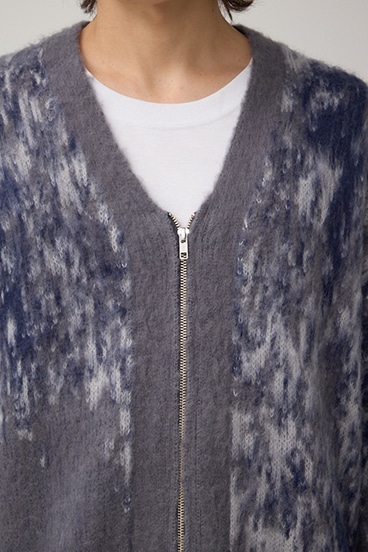 起毛総柄カーディガン 詳細画像