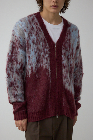 起毛総柄カーディガン