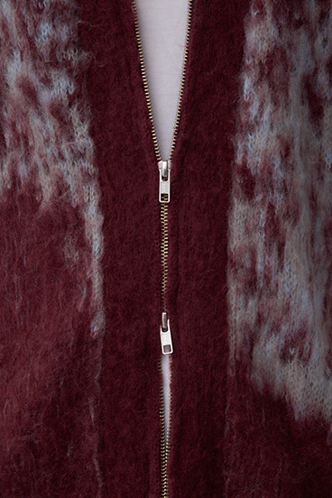 起毛総柄カーディガン 詳細画像