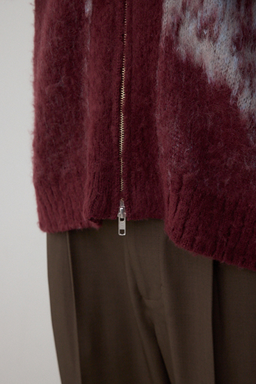 起毛総柄カーディガン 詳細画像