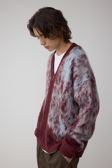 起毛総柄カーディガン 詳細画像