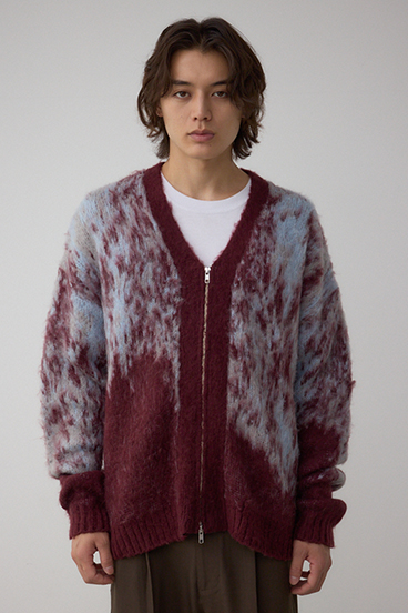 起毛総柄カーディガン 詳細画像