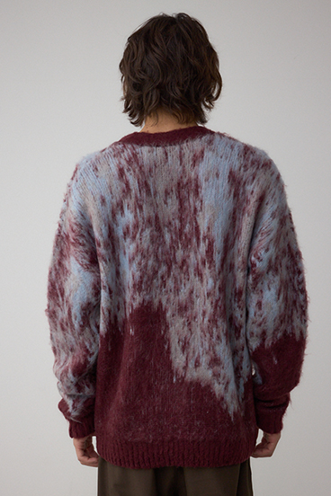 起毛総柄カーディガン 詳細画像