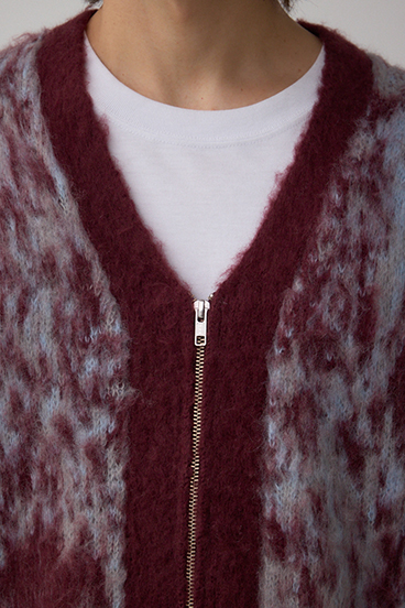 起毛総柄カーディガン 詳細画像