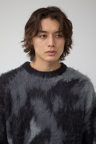 起毛総柄ニット 詳細画像