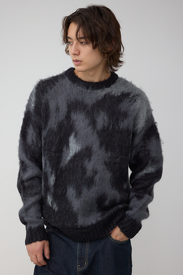 起毛総柄ニット 詳細画像