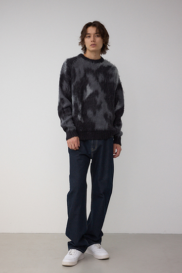 起毛総柄ニット 詳細画像