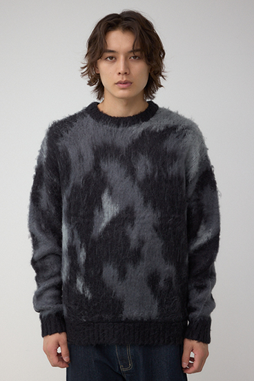 起毛総柄ニット 詳細画像