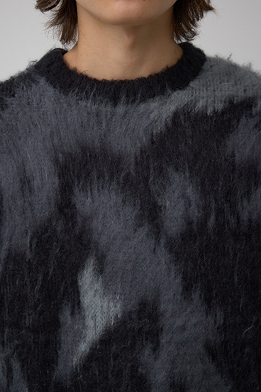 起毛総柄ニット 詳細画像