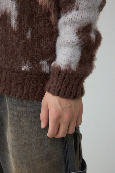 起毛総柄ニット 詳細画像