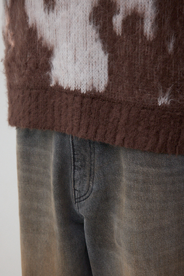 起毛総柄ニット 詳細画像