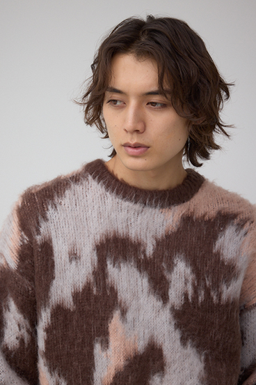 起毛総柄ニット