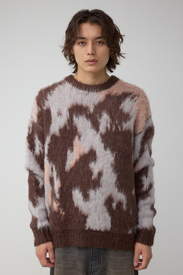 起毛総柄ニット 詳細画像