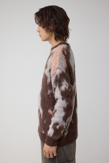 起毛総柄ニット 詳細画像