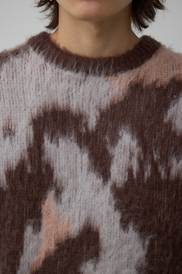 起毛総柄ニット 詳細画像