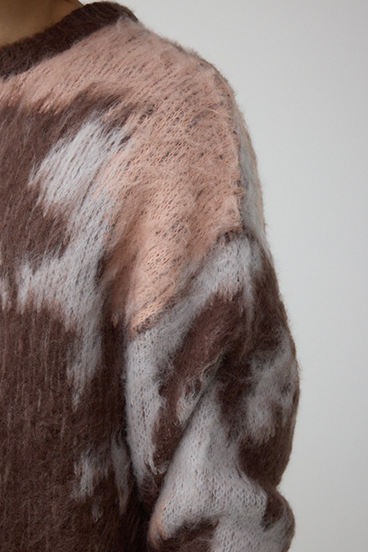 起毛総柄ニット 詳細画像