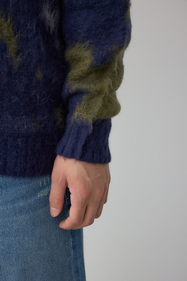 起毛総柄ニット 詳細画像