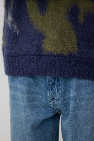 起毛総柄ニット 詳細画像